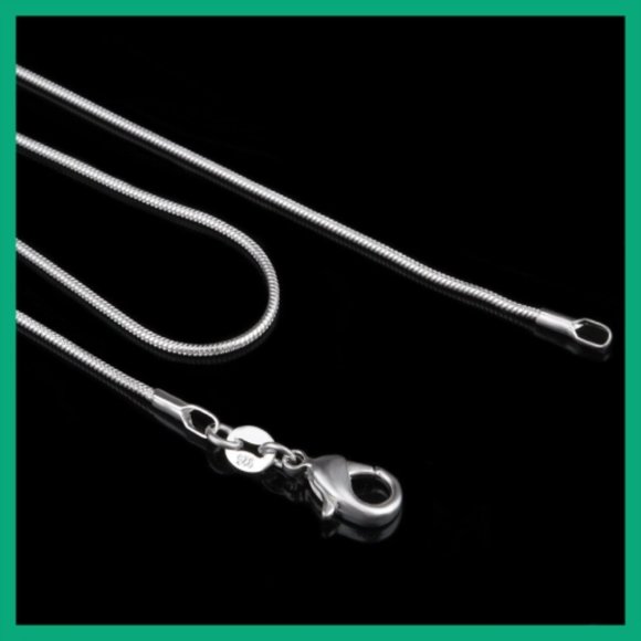 New Unisex Solid Italian Sterling Silver 1mm Rounded Snake Chain - Picture 4 of 10